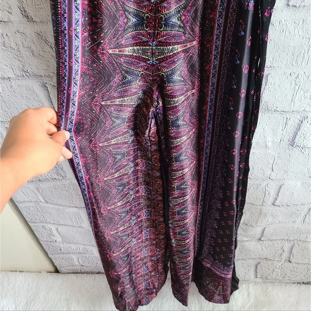 Free People Cabbage Panther Rose Black Wide Leg Jumpsuit NWT SZ XS - Picture 7 of 12
